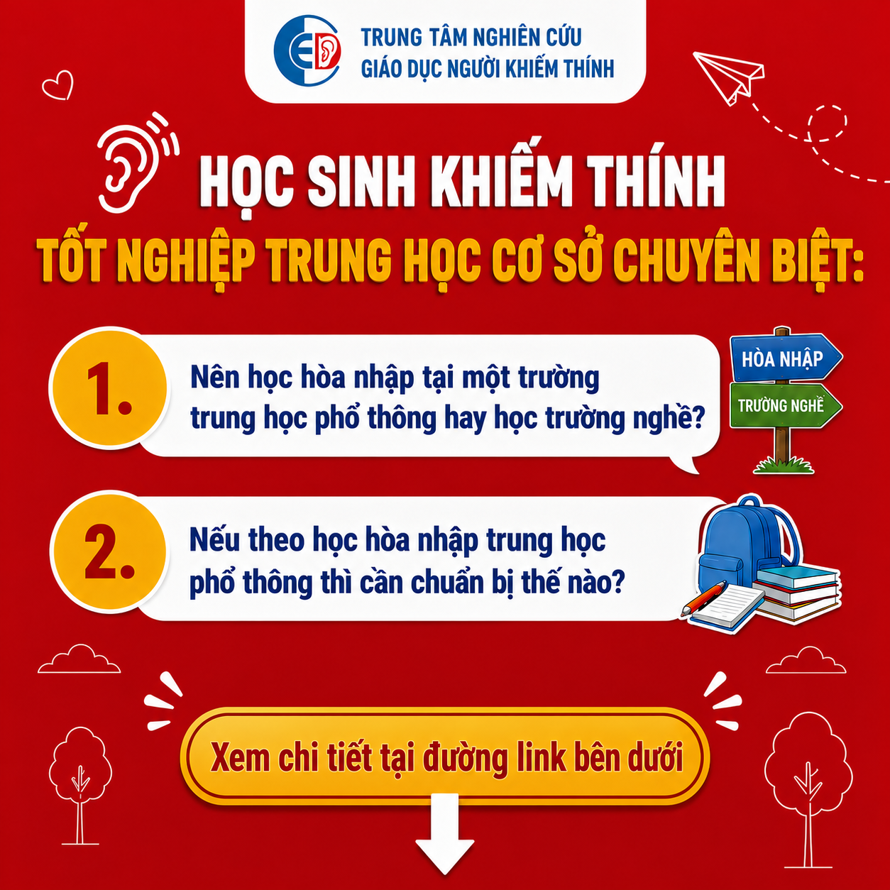 TIẾP CẬN GIÁO DỤC HÒA NHẬP BẬC TRUNG HỌC PHỔ THÔNG VÀ ĐỊNH HƯỚNG NGHỀ NGHIỆP CHO HỌC SINH KHIẾM THÍNH