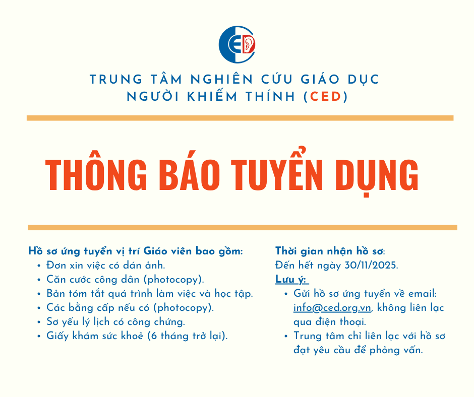 THÔNG BÁO TUYỂN DỤNG GIÁO VIÊN 2025