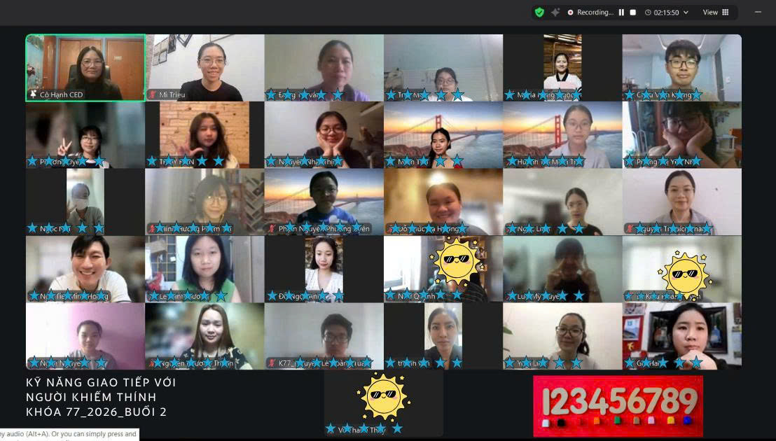 TẬP HUẤN: KỸ NĂNG GIAO TIẾP VỚI NGƯỜI KHIẾM THÍNH KHÓA 77 – BUỔI 2