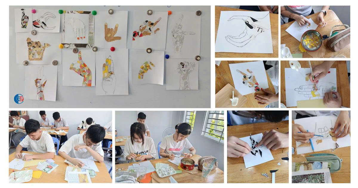 ART CLASS: PAPER TEARING AND PASTING – THE LANGUAGE OF HANDS