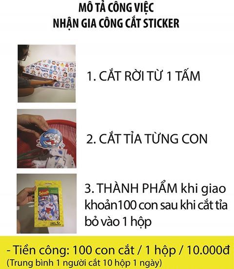 CỬA HÀNG VIỆT NAM OUTFITTER- NHÀ MÁY STICKER TUYỂN NHÂN VIÊN CẮT GIẤY THỦ CÔNG