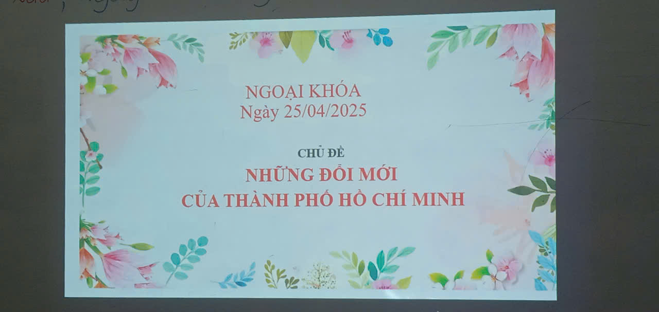EXTRACURRICULAR SESSION: INNOVATIONS OF HO CHI MINH CITY AFTER APRIL 30, 1975